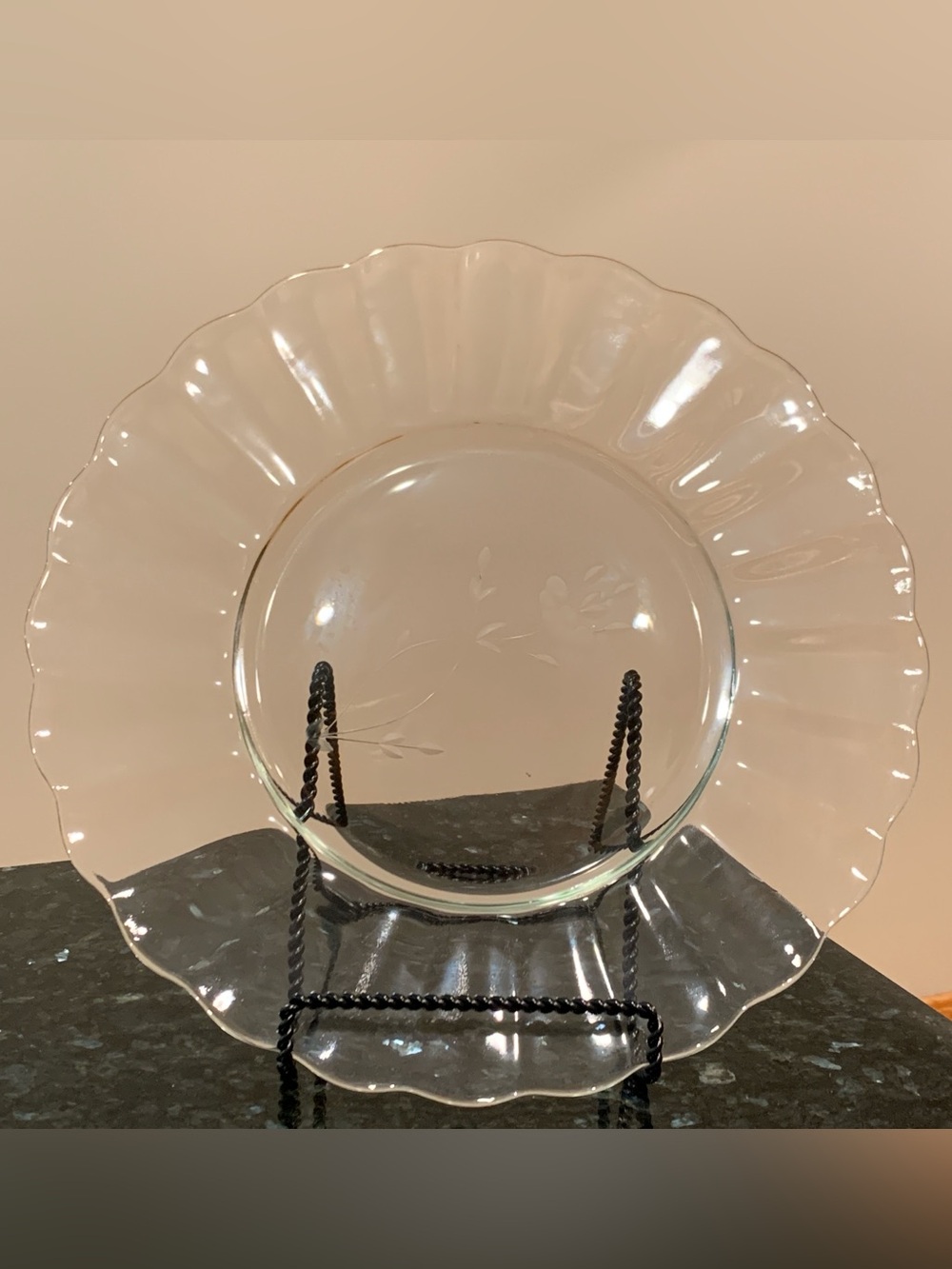 Vintage Princess House Glass 14” Serving Platter Scalloped Edge HandCut Heritage